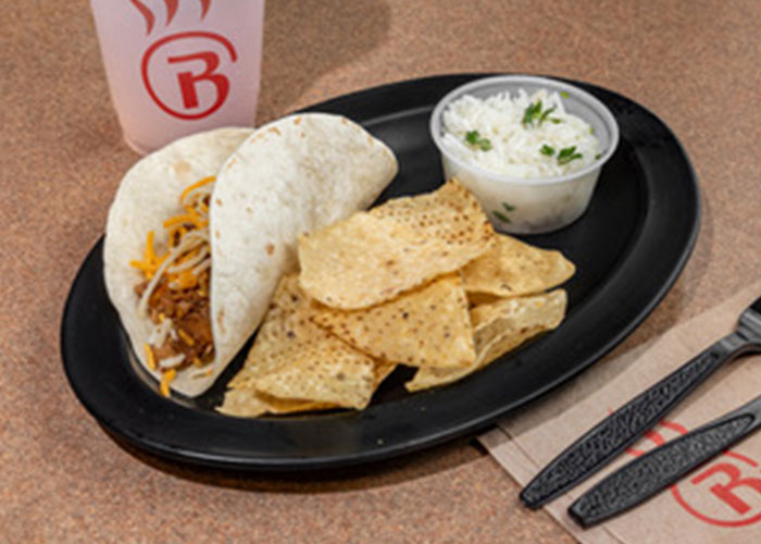 Kids Taco meal available from Burrachos serving multiple WI locations