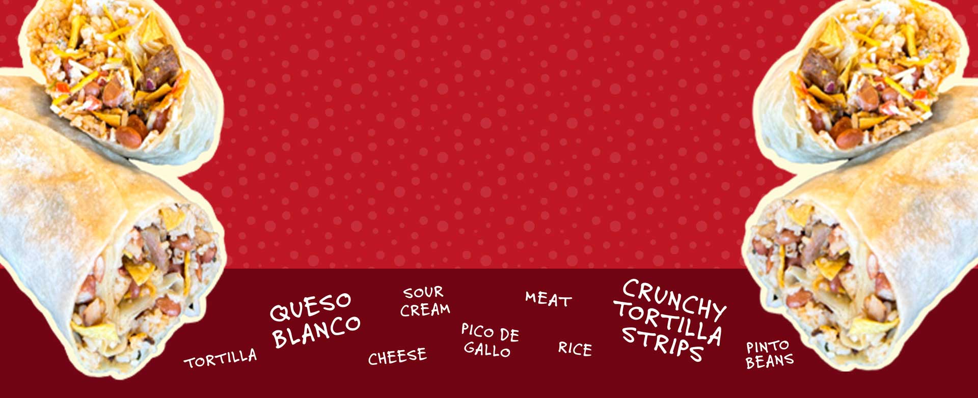 Yellow Background with Burrachos logo and chili peppers